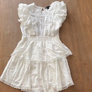 Forever 21 White Ruffled Eyelet Dress for Girls